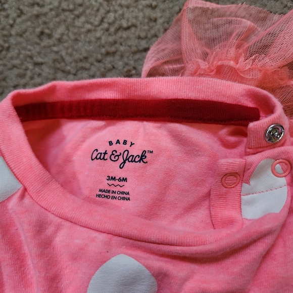 Cat & Jack Pink Heart One Piece with Tulle Skirt - Picture 2 of 5